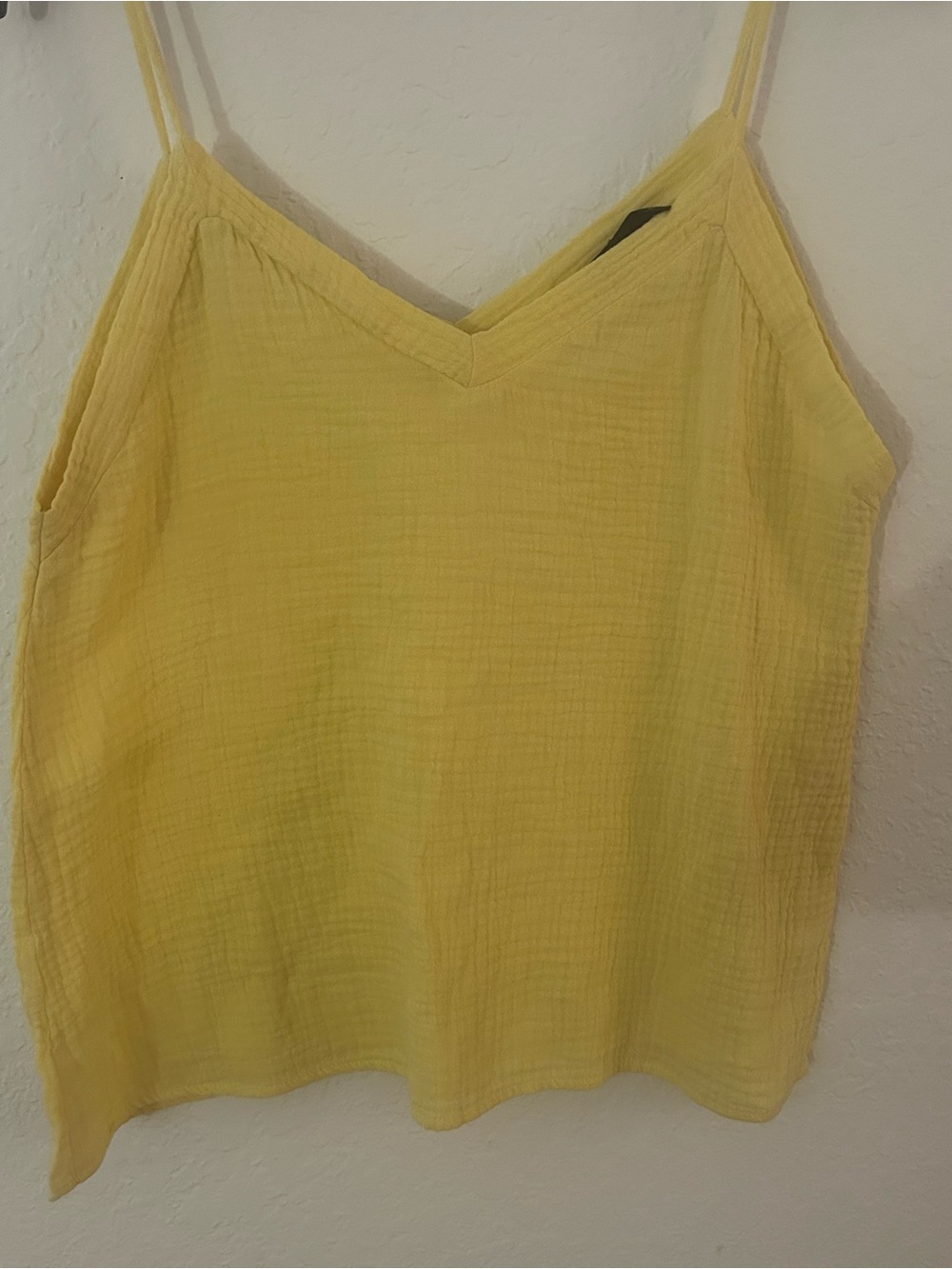 Final Touch Yellow V-Neck Spaghetti Strap Tank